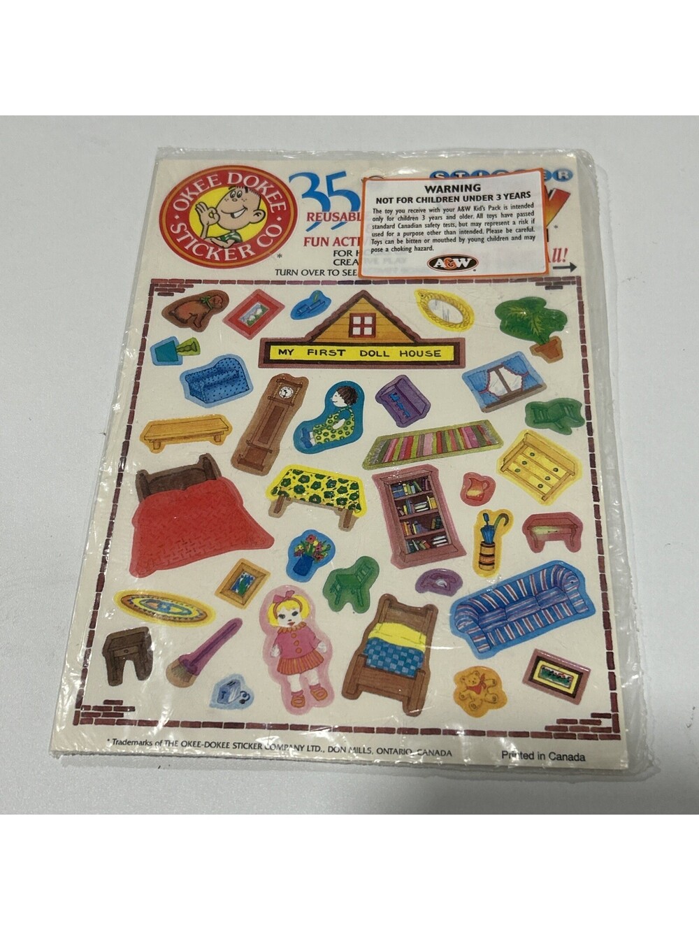 Okee Dokee Sticker Co. “My First Doll House” Activity Pack A&W Fast Food